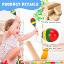 2 Pcs Maracas, Hand Percussion Rattles for Kids, Wooden Rumba Shaker Hand Musical Instruments with Clear Rhythm for Kids Adults Playing (Colorful) by TinyTreasures Baby Boutique