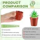 Yaomiao 200 Pcs 2 Inch Red Mini Plastic Plant Pot Nursery Seedling Pots Seed Starter with Drainage Holes for Indoor Outdoor Garden Succulent Plants Cuttings Transplanting by GreenHaven Gardens
