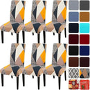 JQinHome Chair Covers for Dining Room 6 Pack,Magic Cube High Stretch Removable Washable Parsons Chair Slipcover for Home Party Hotel Wedding Ceremony (Geometric Patterns) by CozyNest Decor