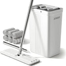 JOYMOOP Mop and Bucket Set with Wringer, Flat Mops for Floor Cleaning, Wall Mop Cleaner with Long Handle, Hardwood Floor Mop with 6 Microfiber Pads by CozyNest Decor