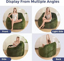 MAXYOYO Bean Bag Chair, Comfy Bean Bag Sofa with Back Support, Faux Fur Bean Bag Chair for Adults and Kids, Stuffed Floor Sofa for Living Room, Bedroom, Apartment, Green by CozyNest Decor