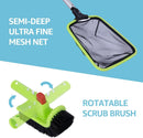 Sepetrel Deluxe Swimming Pool Cleaning Kit Including Professional Leaf Skimmer Net,Half-Depth Fine Mesh Net,17.5" Pool Brush Head & Hand Scrub Brush(NO Pole) by GreenHaven Gardens