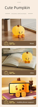 ATSUI Pumpkin Night Light, Halloween LED Squishy Novelty Lamp, Food Grade Silicone, Dimmable, Rechargeable Breastfeeding Nursery Nightlight for Desk Decor, Funny Gifts Stuff for Kids Women Boys Girls by TinyTreasures Baby Boutique