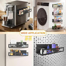 Magnetic Spice Rack for Refrigerator, 4-Pack Metal Seasoning Organizer for Kitchen Storage Organization, Magnetic Shelf for Fridge Space Saving Spice Organizer, Black by CozyNest Decor