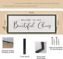 comurdyo Welcome To Our Beautiful Chaos Wall Decor Art 32"X12" for Home Entryway Sign Large Wood Framed Wall Hanging (Black) by CozyNest Decor