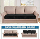 H.VERSAILTEX Velvet Stretch Couch Cushion Cover Plush Cushion Slipcover for Chair Loveseat Sofa Cushion Furniture Protector Seat Cushion Sofa Cover (3 Piece XL Sofa Cushion Covers, Black) by CozyNest Decor