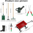 Miniature Fairy Garden Accessories Set 9 Pcs 1:12 Mini Metal Spade Pestle Kettle Wagon Rake Garden Watering Supplies Micro Landscape Ornaments Dollhouse Accessories by GreenHaven Gardens