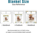 Custom Name Crib Bedding Set - Highland Cow Theme, Personalized Yellow Floral Nursery Bedding 3-Piece Set– Soft Blanket, Fitted Sheet, Changing Pad Cover – for Newborns Girls Nursery Gifts by TinyTreasures Baby Boutique