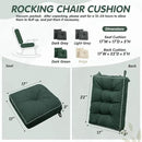 YZ HOME Rocking Chair Cushion, Set of Thicken Seat & Back Chair Cushions with Memory Foam, Non-Slip Chair Pad with Ties for for Indoor&Outdoor Rocker, Dark Green, 22x17x5/17x17x5 by CozyNest Decor