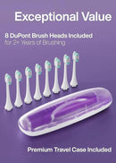 Aquasonic Vibe Series Ultra-Whitening Toothbrush – ADA Accepted Electric Toothbrush - 8 Brush Heads & Travel Case – 40,000 VPM Motor & Wireless Charging - 4 Modes w Smart Timer – Satin Violet by CozyNest Decor