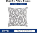 HWY 50 Grey Gray Decorative Throw Pillow Covers 18x18 Inch (1 Piece), Embroidered Cotton Farmhouse Cushion Cover Pillow Case for Sofa Couch Living Room Bed Bedroon, Floral Branches by CozyNest Decor