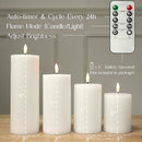 LUSHABOR Flameless Candles, 4 Pack Battery Operated Candles with Remote, Real Wax LED Fake Candles with Timer Flickering for Christmas Wedding Home Party D3 H 5" 6" 7" 9" White by CozyNest Decor