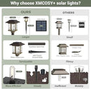 XMCOSY+ Solar Outdoor Lights Waterproof IP65, Solar-Powered Garden/Yard/Pathway Lights with Warm White 2-Tone Bronze-Wood Stainless Steel Design for Landscape Driveway Walkway Decorative by GreenHaven Gardens