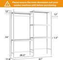 5-Tier Over-The-Washer Shelf - Adjustable 28" Laundry Organizer with 100lb Double Wood Shelves, Space-Saving Storage Unit for Small Homes (White) by CozyNest Decor