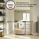 Cumbor 29.7-57" Extra Wide Baby Gate for Stairs, Mom's Choice Awards Winner-Dog Gate for Doorways, Pressure Mounted Walk Through Safety Child Gate for Kids Toddler, Tall Pet Puppy Fence Gate, Brown by TinyTreasures Baby Boutique