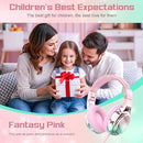 QearFun Kids Headphones Wired with Mic, 85/94dB Safe Volume Limit, Foldable Over Ear, Tangle-Free Cord & Sharing Port, Wired On-Ear Headset for School, Chromebook, Tablet, Travel - Boys & Girls by TinyTreasures Baby Boutique