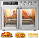Midea Flexify French Door Toaster Oven Air Fryer Combo, 26.4 QT, Extra Large Air Fryer Countertop Oven 10-in-1 Combo, 25% Faster Cooking and 90% Less Oil, Stainless Steel by CozyNest Decor