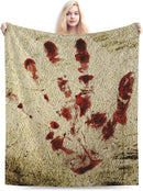 HGOD DESIGNS Bloody Hand Flannel Fleece Bed Blanket Throw Blanket Lightweight Cozy Plush Blanket for Bedroom Living Rooms Sofa Couch 40"x50" by CozyNest Decor