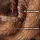 Fluffy Faux Fur Throw Blanket – Super Soft Warm Thick Plush Blanket for Bed, Couch & Office, Cozy Fuzzy Throw with Flannel Backing,90"x90", Brown by CozyNest Decor
