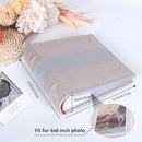 RECUTMS Photo Album 4x6 with Writing Space 100 Photos Photo Book, Leather Cover Picture Album with Memo Areas for Wedding Anniversary Family Baby Couple Valentines Graduation Travel (Grey) by TinyTreasures Baby Boutique