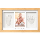 Baby Hand and Footprint Kit - Clay Handprint Keepsake Frame, Newborn Nursery Picture Frame, Personalized New Mom Gifts for Baby Shower & Registry (Bamboo) by TinyTreasures Baby Boutique