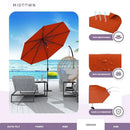 Midtown Umbrellas 10-Year-No-Fade - 9 Ft - UV Proof Apple Red Polyester Fabric - Umbrella Outdoor Patio, Auto-Tilt Aluminum Frame Patio Umbrella for Garden, Pool & Deck - Black Pole by GreenHaven Gardens