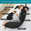 Sasttie Pregnancy Pillows for Sleeping, U Shaped Cooling Full Body Pillow with Removable Cover, Pregnant Women Must Haves, Maternity Essential, Black by TinyTreasures Baby Boutique