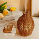 Aromatherapy Essential Oil Diffuser Rattan Woven Aroma Diffuser with Warm Light 80ML Cool Mist Humidifier Waterless Auto Shut-off for Home,Baby Bedroom,Office by TinyTreasures Baby Boutique