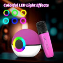 goopow Mini Karaoke Machine Speaker for Kids Adults, Portable Bluetooth Microphone Song Toys with LED Light, Best Chritmas Birthday Festival Gift for 3 4 5 6 7 8+ Year Old Girls Boys (Hotpink-2MIC) by TinyTreasures Baby Boutique