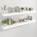 Marsmiles 55" Floating Shelves for Wall, Wooden Shelves with Invisible Brackets Set of 2, Rustic Farmhouse Wall Mounted Shelf for Kitchen Bathroom Living Room Study, White by CozyNest Decor