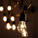Hometown Evolution, Inc. 100 Foot E26 Outdoor Commercial String Lights with Suspended Socket for Weatherproof Heavy Duty Vintage Outside Lighting - Set of 50 A15 Clear Bulbs