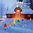 C9 Christmas Pathway Lights Outdoor-17.4 Ft 10 Lights C9 Walkway Lights Waterproof for Ground Sidewalk Driveway Yard Outdoor Christmas Decorations by GreenHaven Gardens