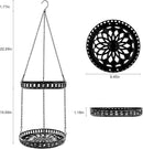 Plant Hanger Indoor Outdoor, 2 Tier Hanging Planter Plant Shelf, Metal Hanging Plants Holder for Indoor Outdoor Plants by CozyNest Decor