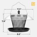 Veehoo Bird Feeders for Outdoors Hanging-Cardinal Bird Feeder with Weatherproof Dome, Wild Meta Finch Feeder for Outside 2.5 lbs Sunflower Seed Capacity, Black by CozyNest Decor