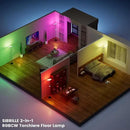 RGB Torchiere Floor Lamp - 2 Way Dimmable LED Standing Lamp with Remote&Button Control, 34W Rotatable Floor Reading Light, 72'' Tall Modern Corner Lamp for Living Room Bedroom Office, Black by CozyNest Decor