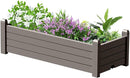 Elevated Raised Garden Bed,Outdoor Large Resin Patio Planter Box Stand Divisible with Drain Plug,Water Monitor for Plants Vegetables Flowers Fruits(Grey) by GreenHaven Gardens
