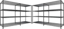 REIBII 81.5''W Storage Shelves 3680LBS Garage Shelving Heavy Duty 4 Tier Metal Shelving Unit Adjustable Wire Shelf and Storage Pantry Shelves for Kitchen Garage, 81.5Wx23.62Dx70.86H，Black, 2PCS