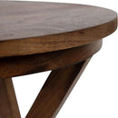 Kate and Laurel Aja Modern Side Table; 15 x 15 x 23; Walnut Brown; Decorative Modern Geometric Wood Bedroom Nightstand Table with Round Tabletop and Unique Slanted Legs by CozyNest Decor
