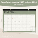 2026 Desk Calendar, Large Desktop/Wall Monthly Calendar (Jan. 2026 - Jun. 2027) 17'' x 12'' School Year Desk Planner for Teacher Family Office Supplies by TinyTreasures Baby Boutique