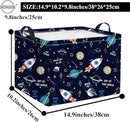 HIYAGON Rectangular Space Basket for Boys Baby Storage Basket Storage Bin Organizer Box Room Decor(Rocket Planet) by TinyTreasures Baby Boutique
