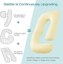 Sasttie Pregnancy Pillows for Sleeping, U Shaped Cooling Full Body Pregnancy Must Haves, 57 Inch Maternity Pillow for Pregnant Women, Pillow with Removable Cover for Side Sleeper, Light Yellow by TinyTreasures Baby Boutique