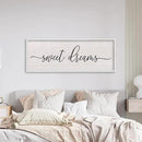 LuZhiQiang Sweet Dreams Wall Decor Sign 40"X15" Master Bedroom Over Bed Wall Wood Framed Art (White) by CozyNest Decor