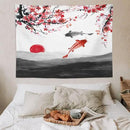 Houselerax Japanese Koi Fish Tapestries, Cherry Blossoms Asian Oriental Flower Branch Koi Fish Carp Tapestry Wall Hanging for Bedroom Living Room Office Decor 80"x60" by CozyNest Decor