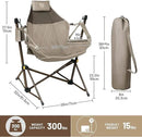 TIMBER RIDGE Hammock Camping Chair with Adjustable Backrest, Heavy Duty Folding Hammock Chair Supports 300lbs, Portable Hammock Chair for Camping, Travelling and Patio, Tan 2 Pack by GreenHaven Gardens