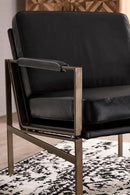 Signature Design by Ashley Puckman Mid-Century Modern Leather Accent Chair, Black by CozyNest Decor