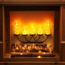 Homemory 9 Pcs Flameless Candles with Embedded Star String Fairy Lights, Battery Operated Candles, LED Candle, Fake Candles with Remote Control and Timer (Gold) by CozyNest Decor