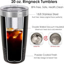 Personalized Tumblers Custom Travel Coffee Mug, Insulated Stainless Steel Cup with Spill-Resistant Lid, Optional Spill-Proof Lid and Stainless Steel Straw! Engraved in USA by iProductsUS (Black, 20oz) by TinyTreasures Baby Boutique