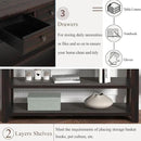 Solid Wood Console Table,Sofa Table with Storage Drawers and Bottom Shelf,Entryway Table for Entry Hallway Foyer,Fully Assembled (48.8" Distressed Black) by CozyNest Decor