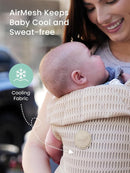 GROWNSY Baby Carrier Newborn to Toddler, Breathable Mesh Carrier(7-44lbs) with One-Click Sliding Clasp, Head Support, Ergonomic Design and Hands-Free Comfort, Almond Beige by TinyTreasures Baby Boutique
