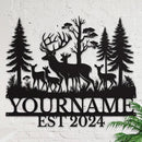Personalized Deer Forest Name metal Signs,Custom Shed Metal Wall Decor,Black Deer Metal Wall Art Decor,Deer Home Metal Signs Plaques,Outdoor wall Decorative Signage (Style E) by CozyNest Decor